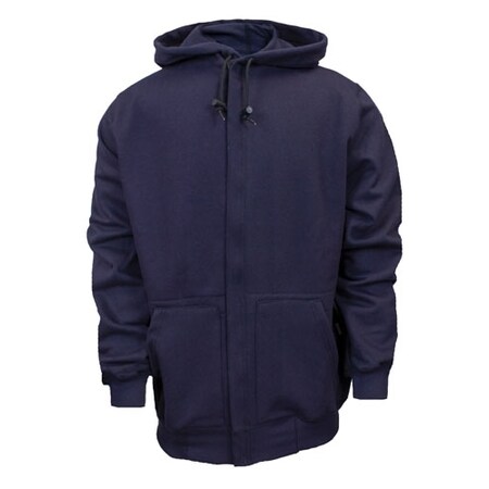 National Safety Apparel 11 OZ. NAVY ZIP SWEATSHIRT- 2X, ULTRASOFT FLEECE HOODED C21WT052X